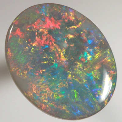 SOLID SEMI BLACK OPAL Top quality. Floral Harlequin pattern, neon orange and yellow with red SEE VIDEO  